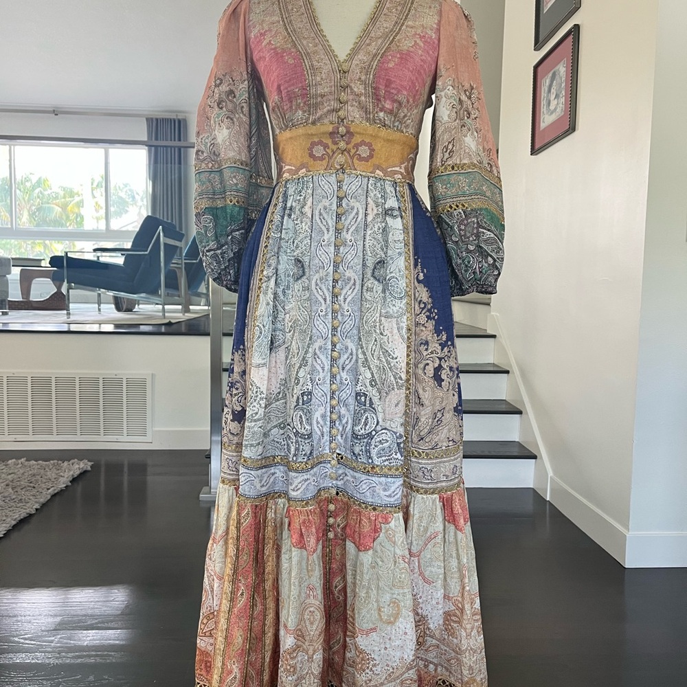 Elegant Multicolor Bohemian Maxi Dress